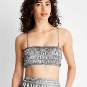 Future Collective Stylish Silver Metallic Women's Top size M